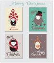 Merry christmas cut cards set, background card