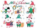 Merry Christmas, cute cats (clip art)