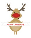 Merry Christmas Cute Reindeer Royalty Free Stock Photo