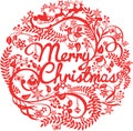 Merry Christmas cutout silhouette Royalty Free Stock Photo