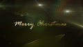 Merry Christmas 3d animated text light particles on black background. Christmas spirits and mood. 3D Illustration.