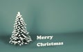 Merry Christmas 3D render pine with words