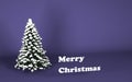 Merry Christmas 3D render pine with words