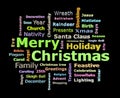 Merry Christmas 3D texts greetings word cloud