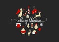 Merry Christmas decoration and card design. Happy New Year Royalty Free Stock Photo