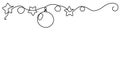 Merry Christmas decoration Continuous one line art Royalty Free Stock Photo