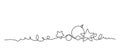 Merry Christmas decoration. Continuous one line art Royalty Free Stock Photo