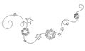 Merry Christmas decoration. Continuous one line drawing art Royalty Free Stock Photo