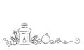 Merry Christmas decoration. Continuous one line drawing art Royalty Free Stock Photo
