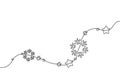 Merry Christmas decoration. Continuous one line drawing art Royalty Free Stock Photo