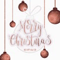 Merry Christmas Decoration Lettering Tipography Lets Get Crazy Modern Font