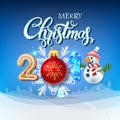 Merry Christmas 2018 decoration poster card