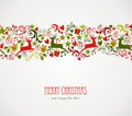 Merry Christmas decorations elements border.