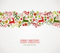 Merry Christmas decorations elements border. Royalty Free Stock Photo