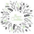 Merry Christmas! Decorative greating card. Simple holiday post card design. Royalty Free Stock Photo