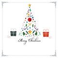Merry christmas decorative vintage vector background for holiday greeting card design template Royalty Free Stock Photo