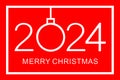 Merry Christmas design template. Merry Christmas 2024. Isolated vector illustration