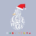 Merry Christmas design with typography and additional object Royalty Free Stock Photo