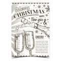 Merry Christmas Drink Advertising Poster Vector