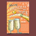 Merry Christmas Drink Advertising Poster Vector