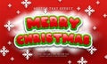 Merry christmas editable text effect with natal event theme