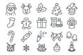 Merry Christmas elements line set icon. Vector illustration collection Royalty Free Stock Photo