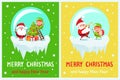 Merry Christmas Elf with Star Vector Illustration Royalty Free Stock Photo