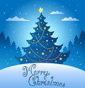 Merry Christmas evening scene 3 Royalty Free Stock Photo
