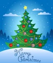 Merry Christmas evening scene 4 Royalty Free Stock Photo