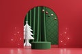 Merry Christmas event product display podium with decoration background 3d rendering Royalty Free Stock Photo