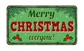 Merry Christmas everyone, vintage metal sign Royalty Free Stock Photo