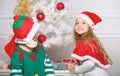 Merry christmas. Family holiday tradition. Children cheerful celebrate christmas. Siblings ready celebrate christmas or Royalty Free Stock Photo