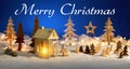 `Merry Christmas` on fantasy scene Royalty Free Stock Photo