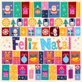 Merry Christmas Feliz Natal - portuguese - Portuguese greeting card Royalty Free Stock Photo