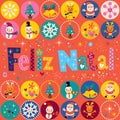 Merry Christmas Feliz Natal - portuguese - Portuguese greeting card