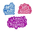 Merry Christmas and Feliz navidad stickers