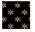 Merry Christmas Festival and New Year and fabric black background seamless pattern texture with golden snowflakes Royalty Free Stock Photo