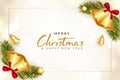 Merry christmas festival realistic bells greeting wishes background