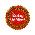 Merry Christmas. Festive banner with decorative ornaments. Vector illustration isolated on white background