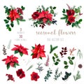 Merry Christmas floral vector big design set