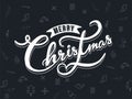 Merry Christmas Font on Black Xmas Festival Background