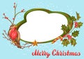 Merry Christmas frame design. Royalty Free Stock Photo