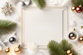 Merry christmas frame design with space for text and content Generative AI Royalty Free Stock Photo