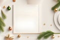 Merry christmas frame design with space for text and content Generative AI Royalty Free Stock Photo