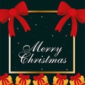 Merry christmas frame with gifts and bowties vector design Royalty Free Stock Photo