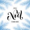 Merry Christmas In French Joyeux Noel Greeting Card, Poster