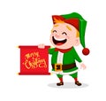 Merry Christmas. Funny Santa Claus helper Royalty Free Stock Photo