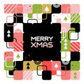 Merry Christmas, geometric abstract background, poster, theme pattern