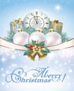 Merry Christmas. Gift boxes and Christmas decorations Royalty Free Stock Photo