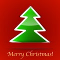 Merry Christmas gift card with a simple Christmas tree placed on Royalty Free Stock Photo